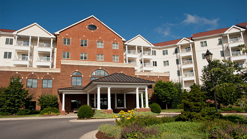 Exterior image of senior housing apartment building